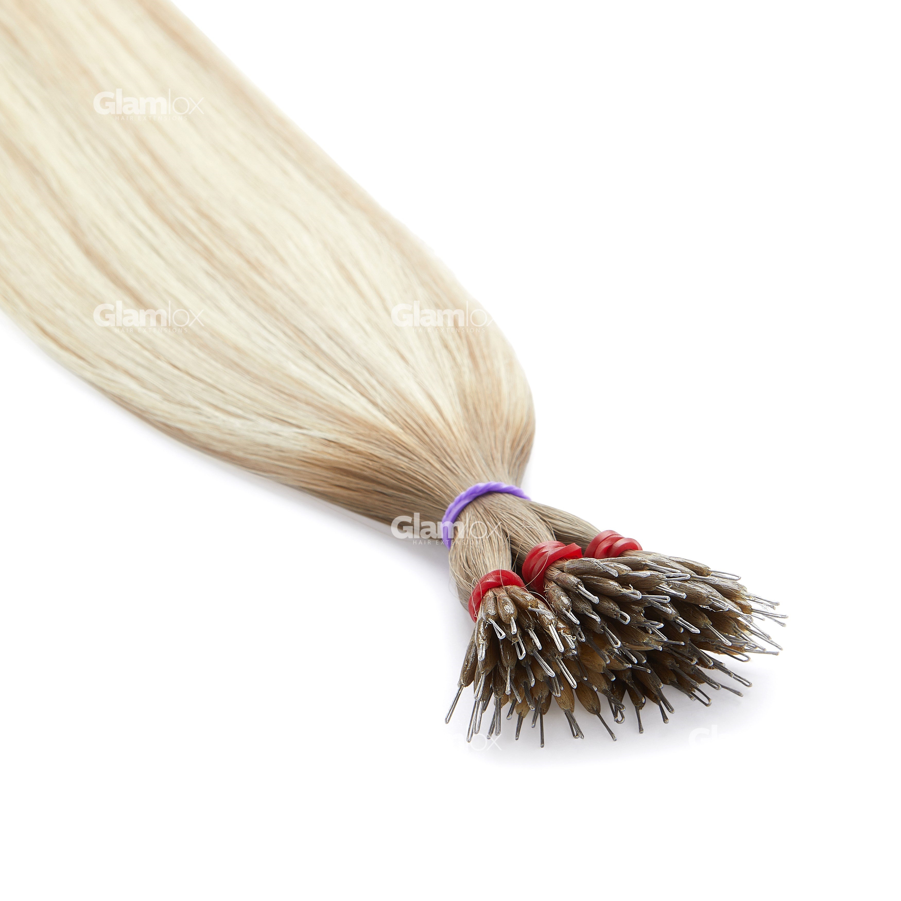 24"-25" Nano Ring Hair Extensions - Russian Mongolian Double Drawn Remy Human Hair - 100 Strands