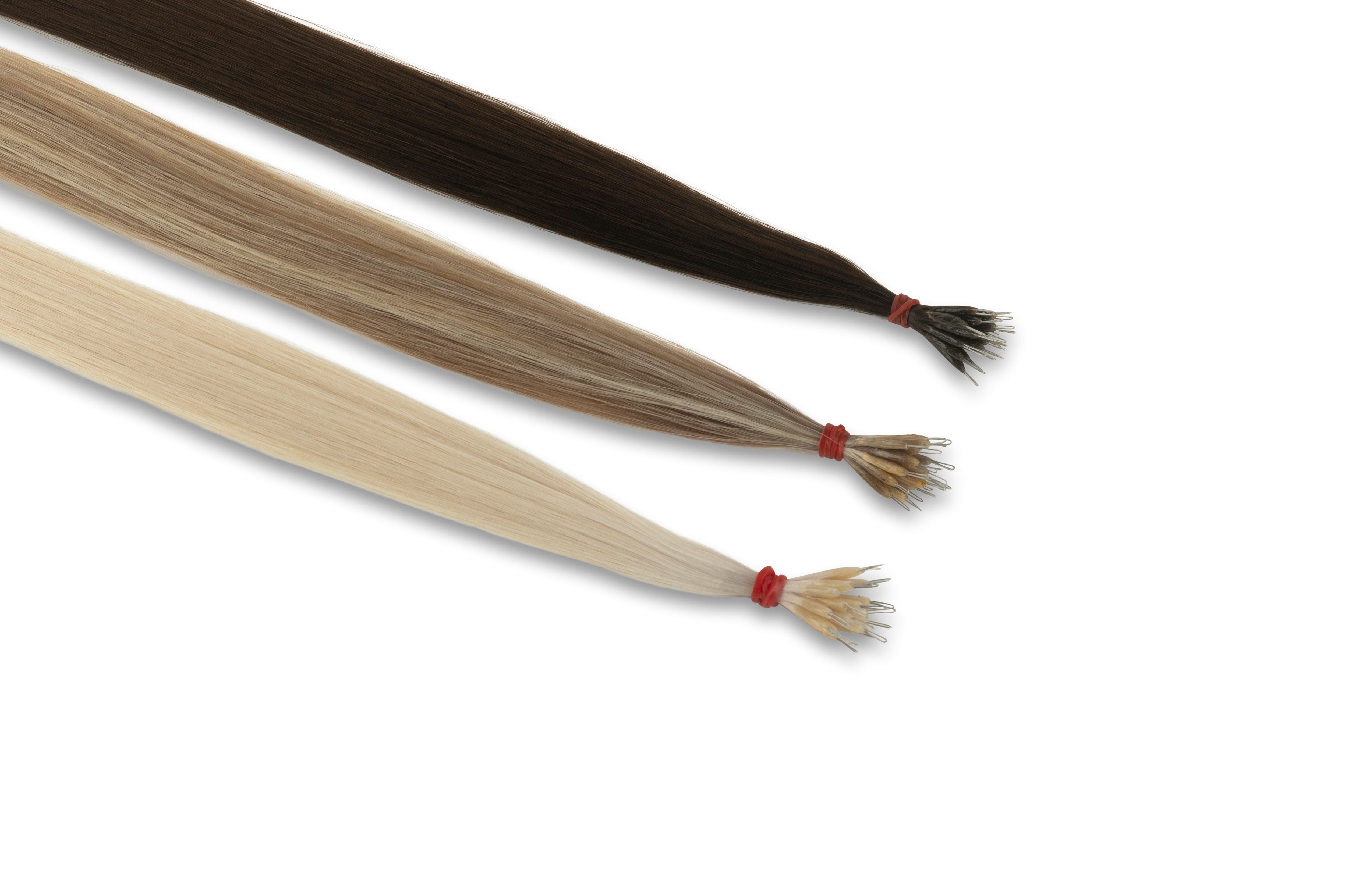 14" Nano Ring Hair Extensions -Russian Mongolian Double Drawn Remy Human Hair - 40 Strands